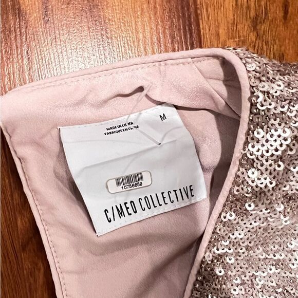 C/MEO Collective pink sequin long sleeve top $223 - Picture 3 of 6